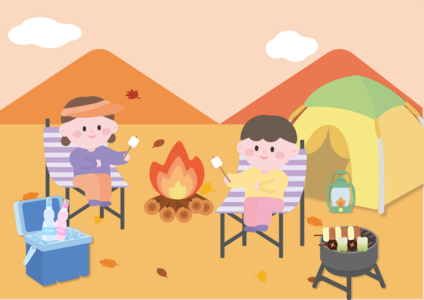 가을 캠핑장 배경